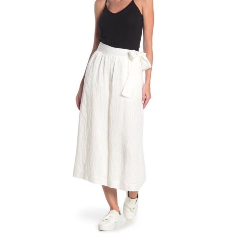 Vince Side Tie White Culotte Pants Size 6 White Leg Crop White Breezy $265 NWT